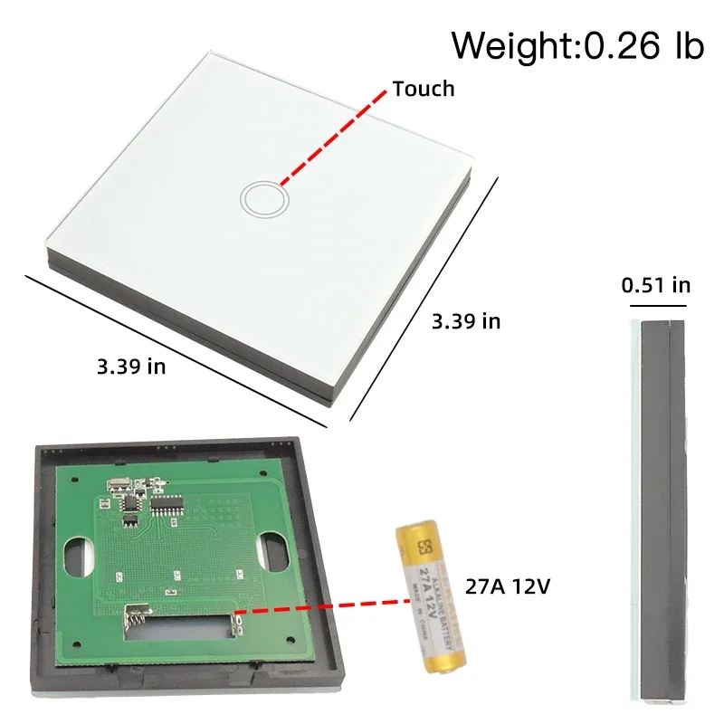 Diese Smart Home Control Wireless Touch Light Switch rf 86 Wall Panel Touch ON/OFF Switch,AC 110V 220V 10A Receiver for Lamp LED