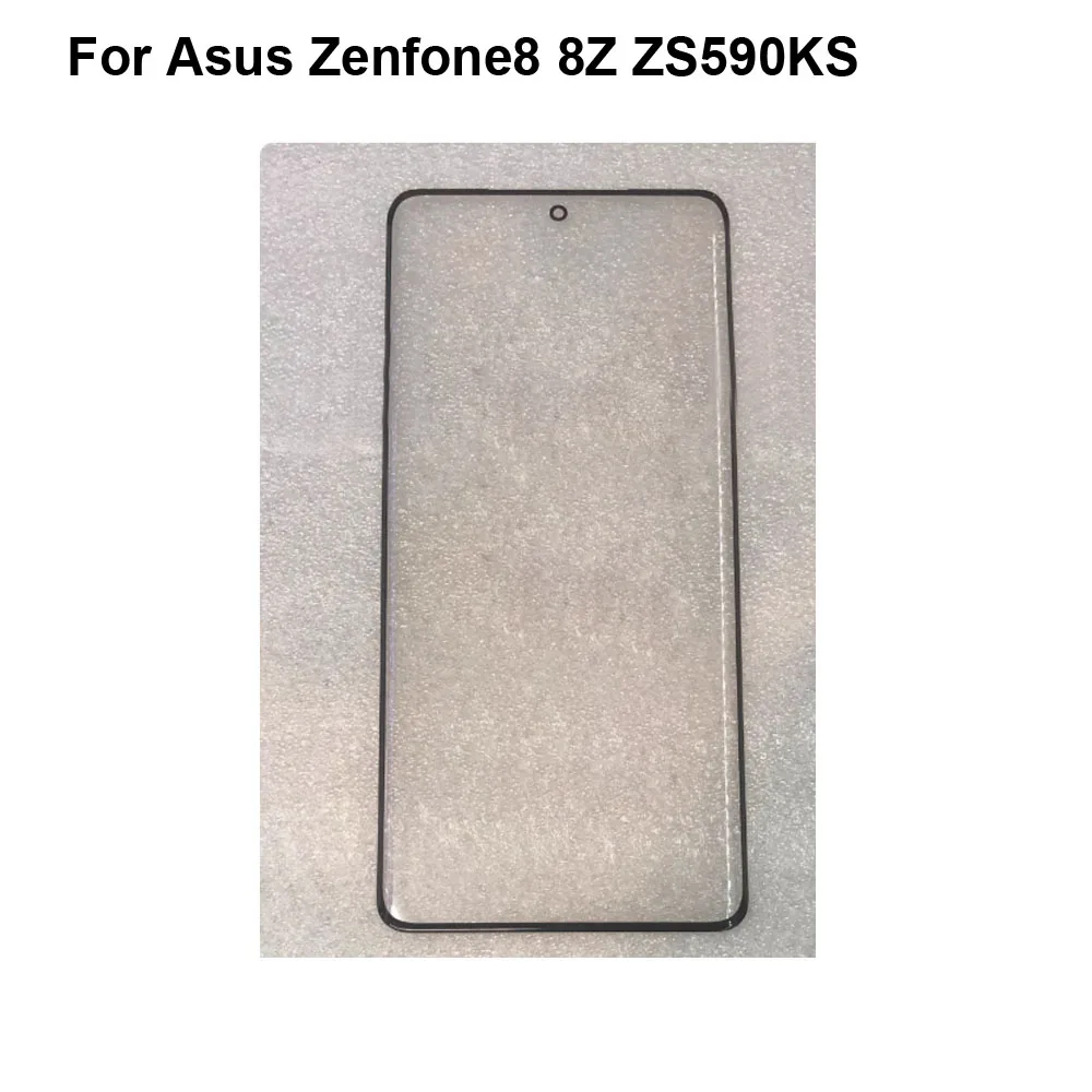 Para asus zenfone8 8z zs590ks frente lcd lente de vidro touchscreen painel da tela toque para zenfone 8 tela exterior vidro sem flex