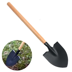 1Pcs Soil Digging Shovel With Wooden Handle Portable Steel Hand Spade For Planting Vegetable Removing Snow Agricultural Tool