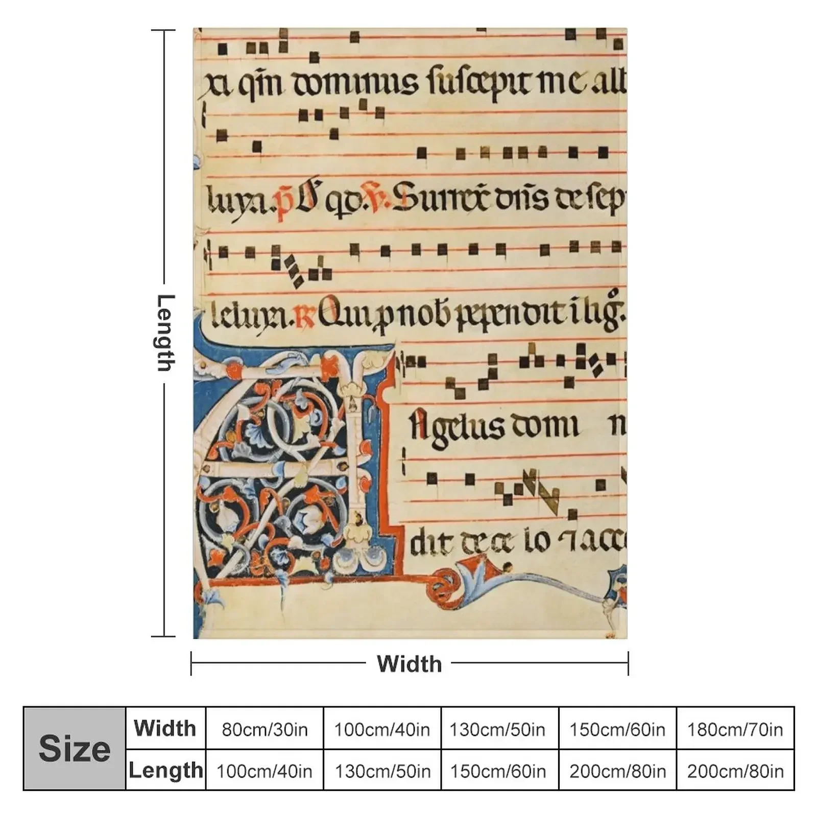 Antiphonary - Medieval Musical Manuscript Throw Blanket Picnic Furrys Blankets