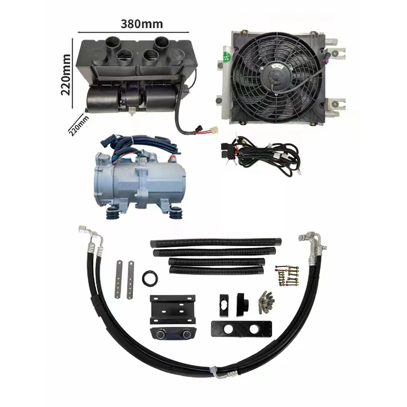 12V/24v/60v/72v DC air conditioning system Parking AC unit heater and electric vehicle air conditioner