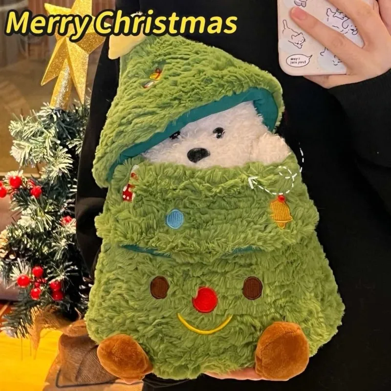 

Мягкая рождественская подарочная плюшевая кукла в виде щенка - мягкая игрушка для домашнего декора, идеально подходит для девочек и праздничных торжеств