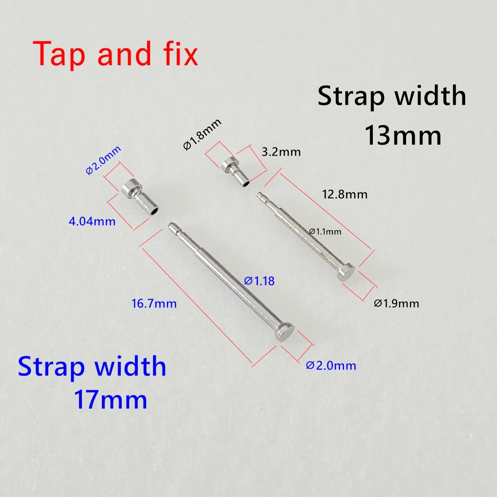 Suitable for J12 ceramic watch strap accessories, stainless steel locking pins, tapping and fixing pins, 13/17 strap width