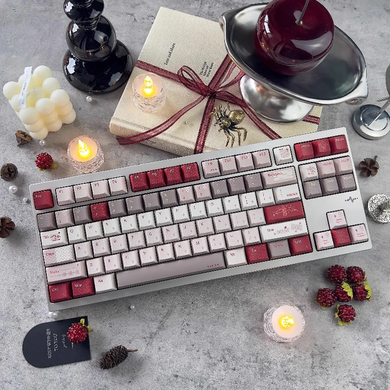 

MiFuny ретро красные тематические колпачки для клавиш PBT Dye Cherry Profile на заказ PC Mist-прозрачные геймерские колпачки для механической клавиатуры в подарок