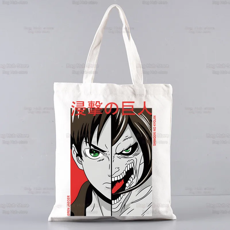 Shingeki No Kyojin Anime Allen Shopping Bag Women Handbag Attack on Titan Shoulder Bag Shopper Canvas Bag School Tote Bag