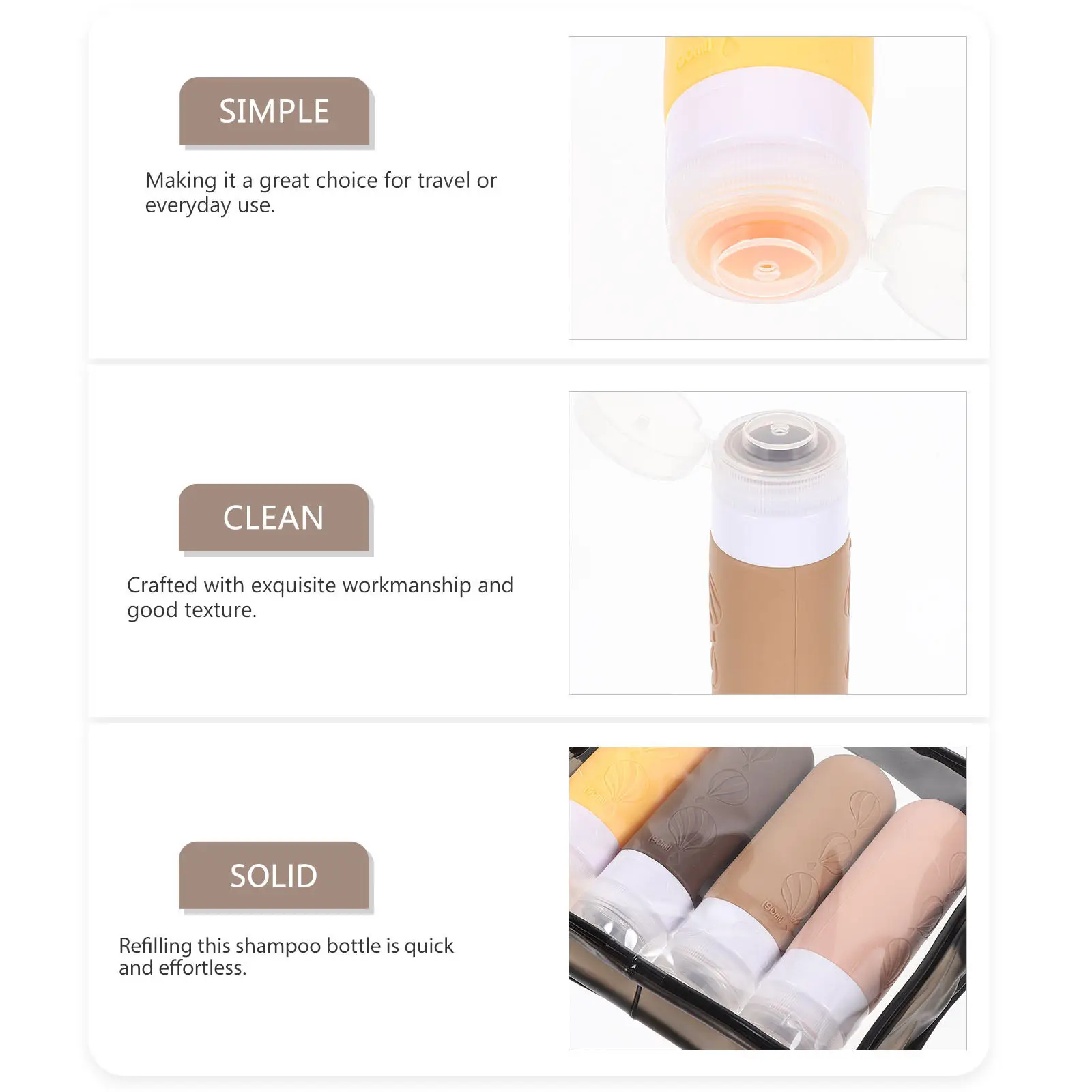 

Набор из 4 силиконовых дорожных бутылочек по 90 мл: многоразовые, герметичные емкости для лосьона, шампуня, тоника для путешествий и командировок