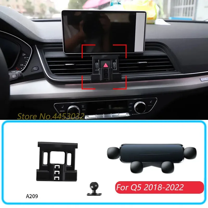 

For Audi Q5 2018-2022 Car Phone Holder Gravity Stand Mount Support Horizontal GPS Mobile Bracket Accessories With a Base