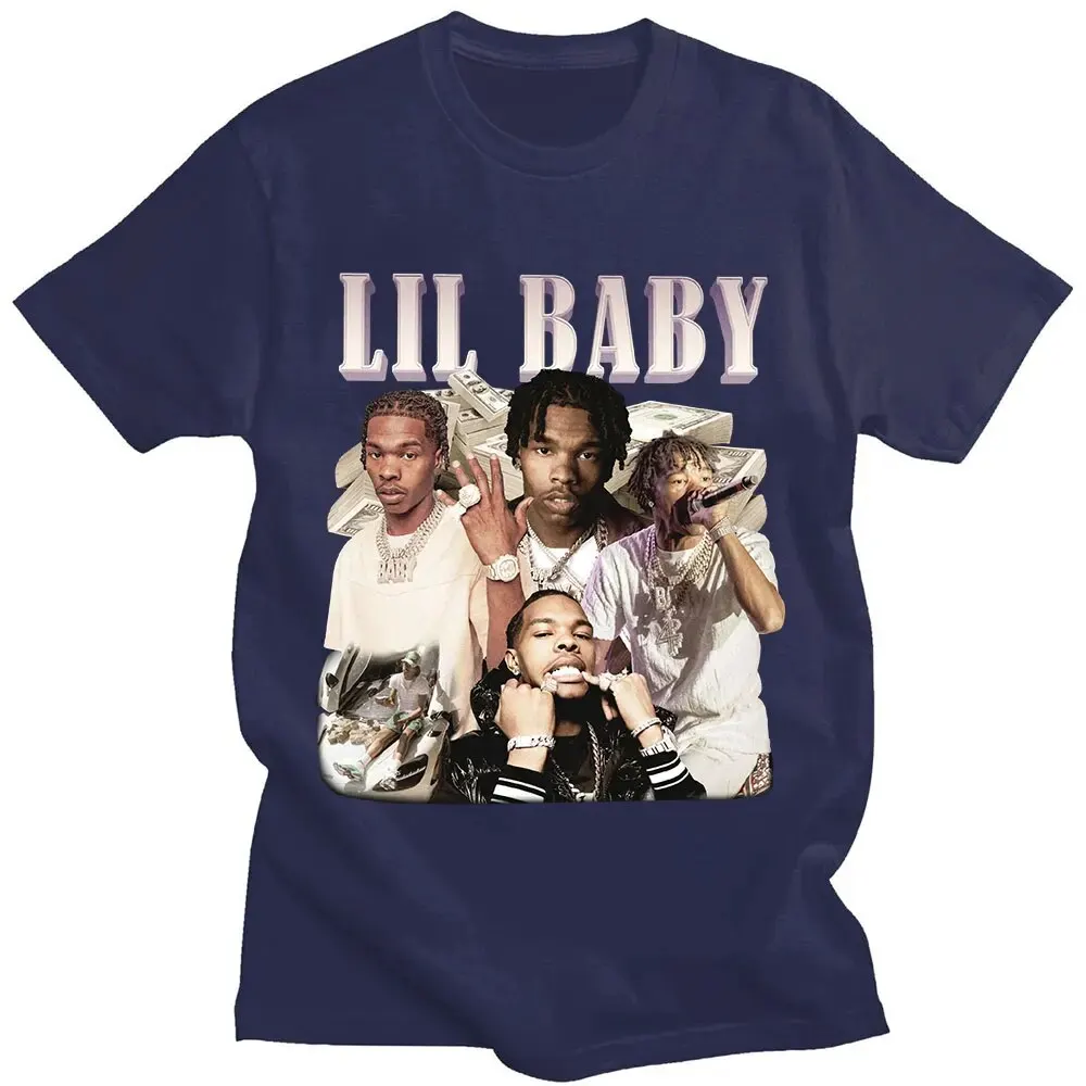 Fashion Rapper Lil Baby Cotton T-Shirts Print Men Women Casual Short Sleeves T Shirt Hip Hop Harajuku Unisex Tees Top Clothing