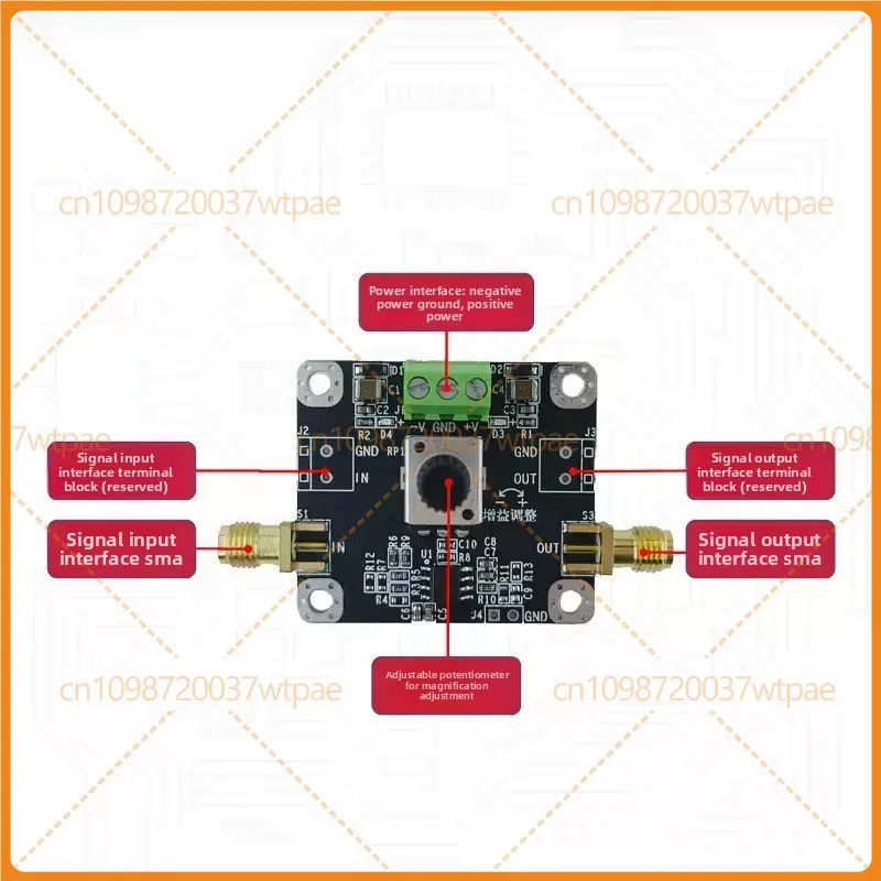 For AD817 Adjustable Gain Amplifier Module, High‑Speed Voltage Buffer, Non‑inverting Amplifier, Emitter Follower