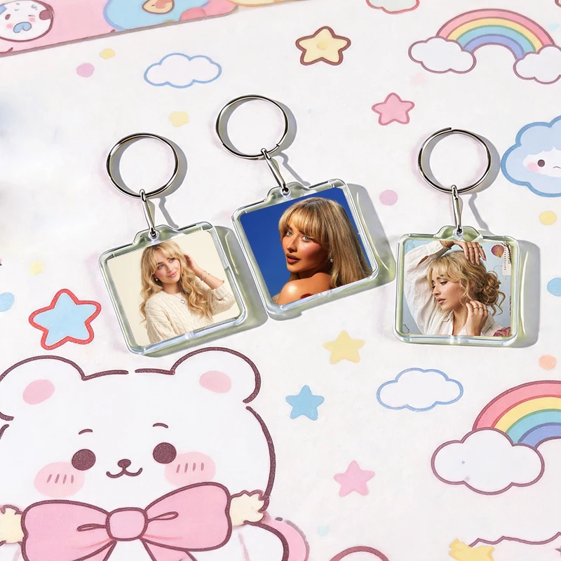 S-Sabrina Carpenter Acrylic Keychain Handmade Hanging Ornaments for Clothes Backpack Decoration Accessories Gifts with Friends