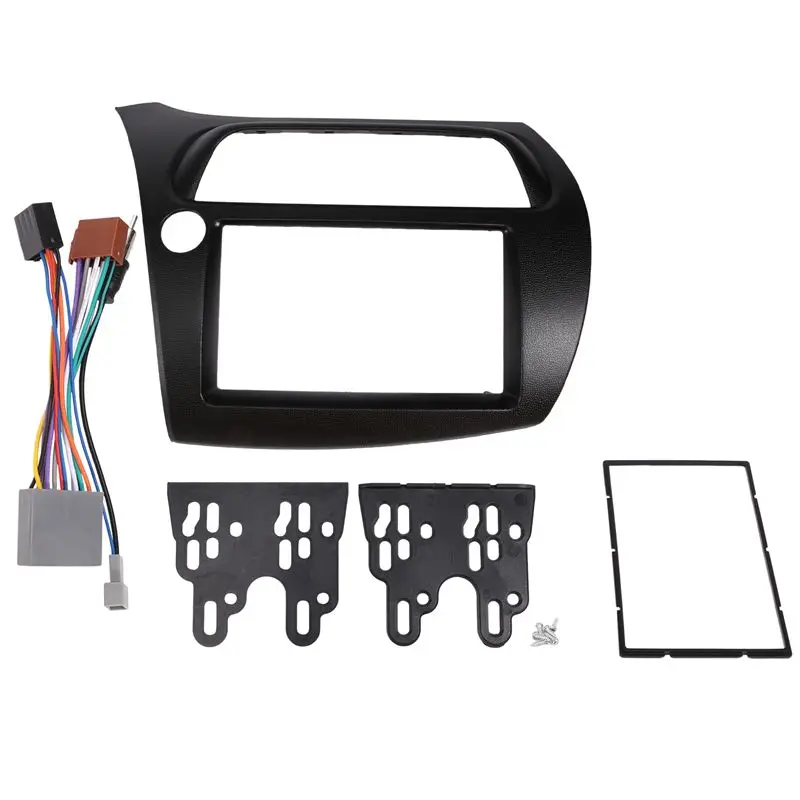 

M93K-For Honda Civic Double Din Fascia Radio Dvd Stereo Cd Panel Dash Mounting Installation Trim Kit Face Frame Bezel With Wire