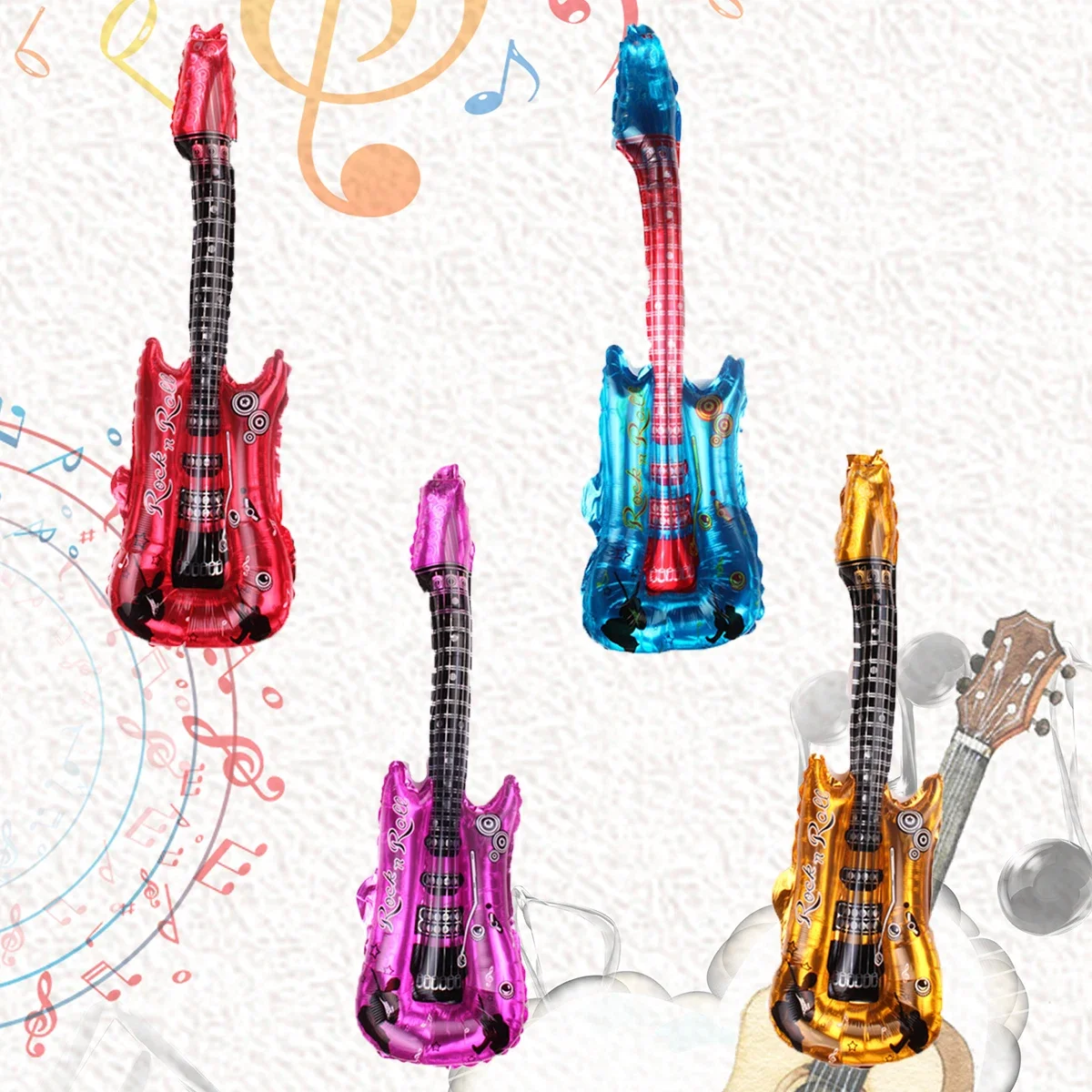 4pcs 32inch Guitar Foil Balloons Rock Band Music Theme Party Decoration Birthday Party Wedding Decorationsgift