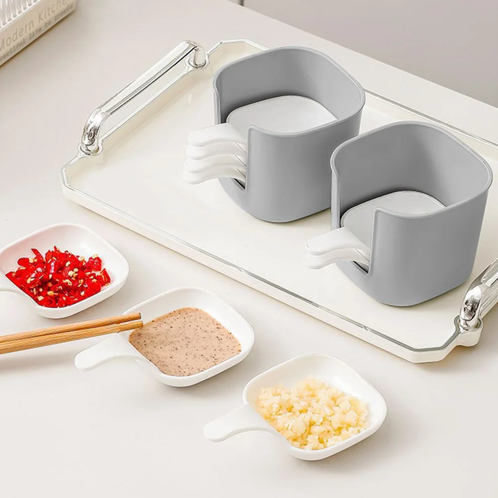 

1 Set Of Condiment Dishes Plastic Sauce Plates Appetizer Serving Trays Sushi Snacks Fruits Storage Stand Small Dipping Bowls