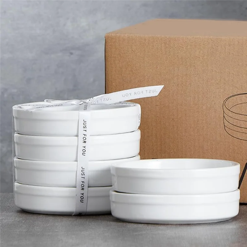 ABJO-Ramekins 4 Oz, Creme Brulee Ramekins Forno Seguro Pratos de Suflê Pocoado Para Assar Creme, Panelas Quiche 6Pack
