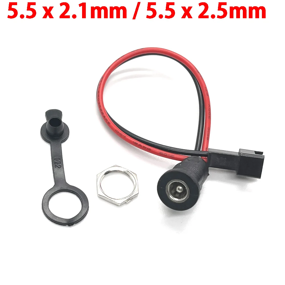 1pcs 50V DC 5.5mm x 2.1mm  5.5mm x 2.5mm DC Power Jack Socket Female Panel Mount Connector metal 5.5*2.1 5.5*2.5 With Nut Snap