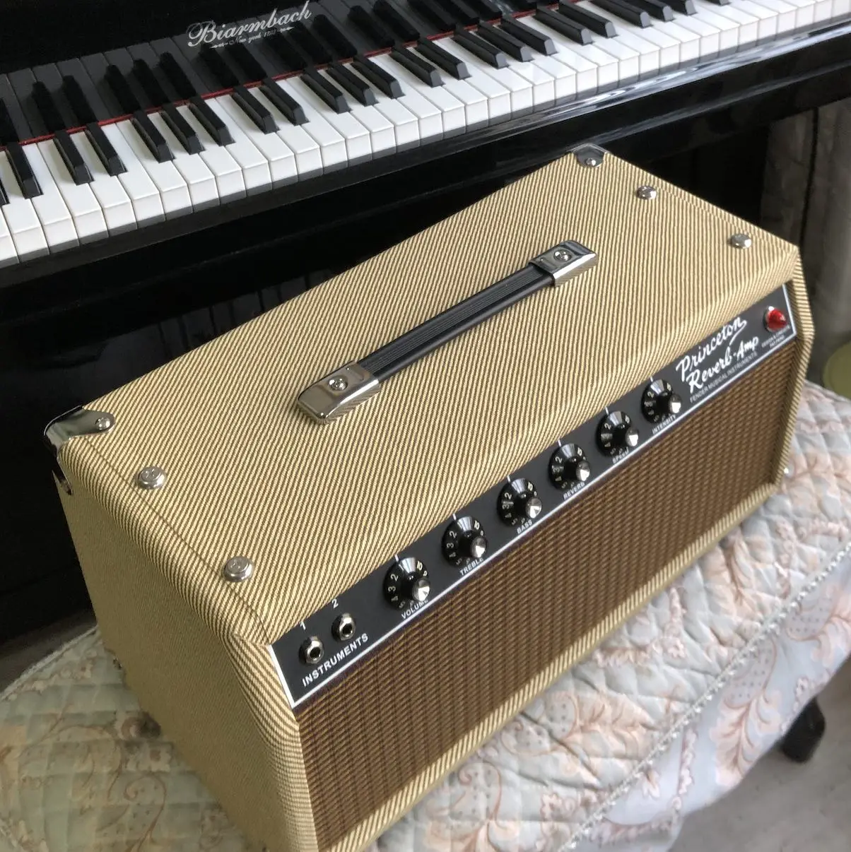 Custom Vintage 1964 1966 Grand Princeton Reverb Point to Point Guitar Amp Amplifier in Tweed Color 12ax7 3PCS; 12at7 1PCS 5ar4 1