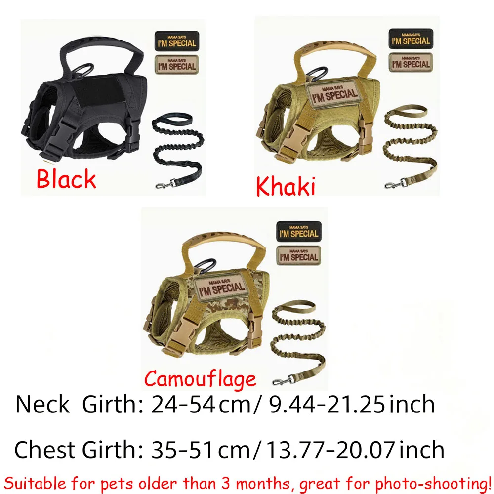Tactical Cat Harness Vest, Escape-Proof Adjustable Pet Chest Strap with Handle, Outdoor Walking Leash - view 6