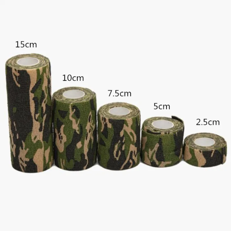 5Cm * 4.5M Camouflage Self-Adhesive Elastic Bandage การปฐมพยาบาลผ้าพันแผลกันน้ำกลางแจ้งผ้าพันคอทอสำหรับกีฬา