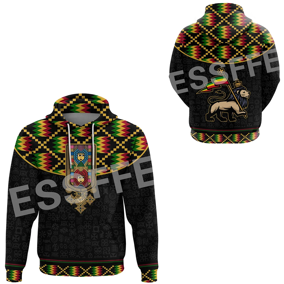 Africa Country Flag Lion Ethiopia Church Reggae Tribel Tattoo Streetwear Tracksuit 3DPrint Unisex Casual Funny Jacket Hoodies 19