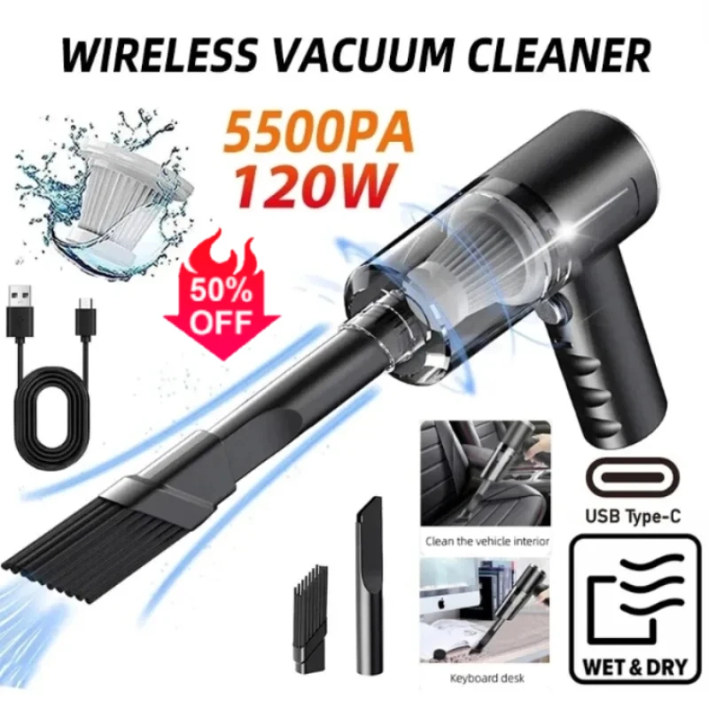 Car wireless charging automatic powerful small car vacuum cleaner wash blowing charging household automatic vacuum cleaner