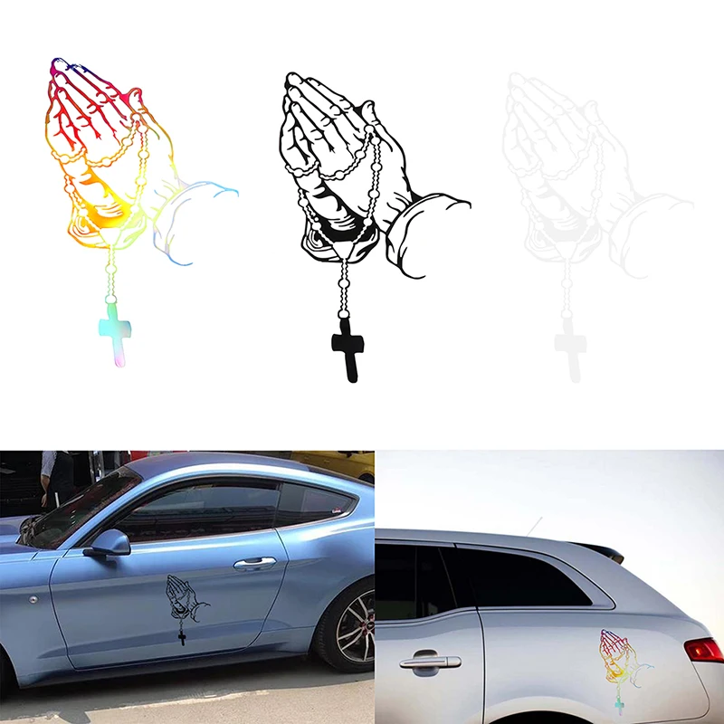 

Pearl Rosary God Jesus Christ Crown Car Sticker Vinyl Truck Window Bumper Decal 12*19.5CM