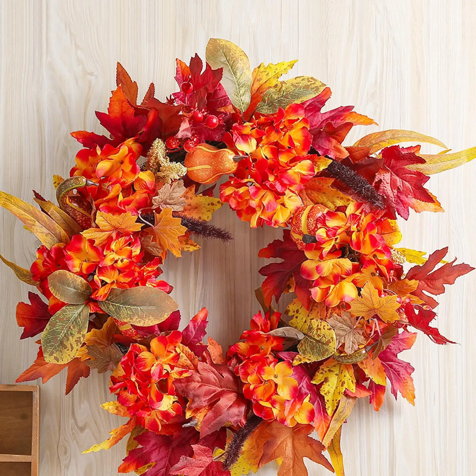 

Fall Wreath Autumn Door Wreath Garland Realistic Decorative 18 " Fall Decor for Home Halloween Farmhouse Hotel Thanksgiving