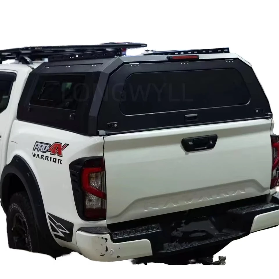 

Molded Aluminum Pickup Canopy for Navara Frontier Heavy-Duty Black Matte Truck Topper Aluminum