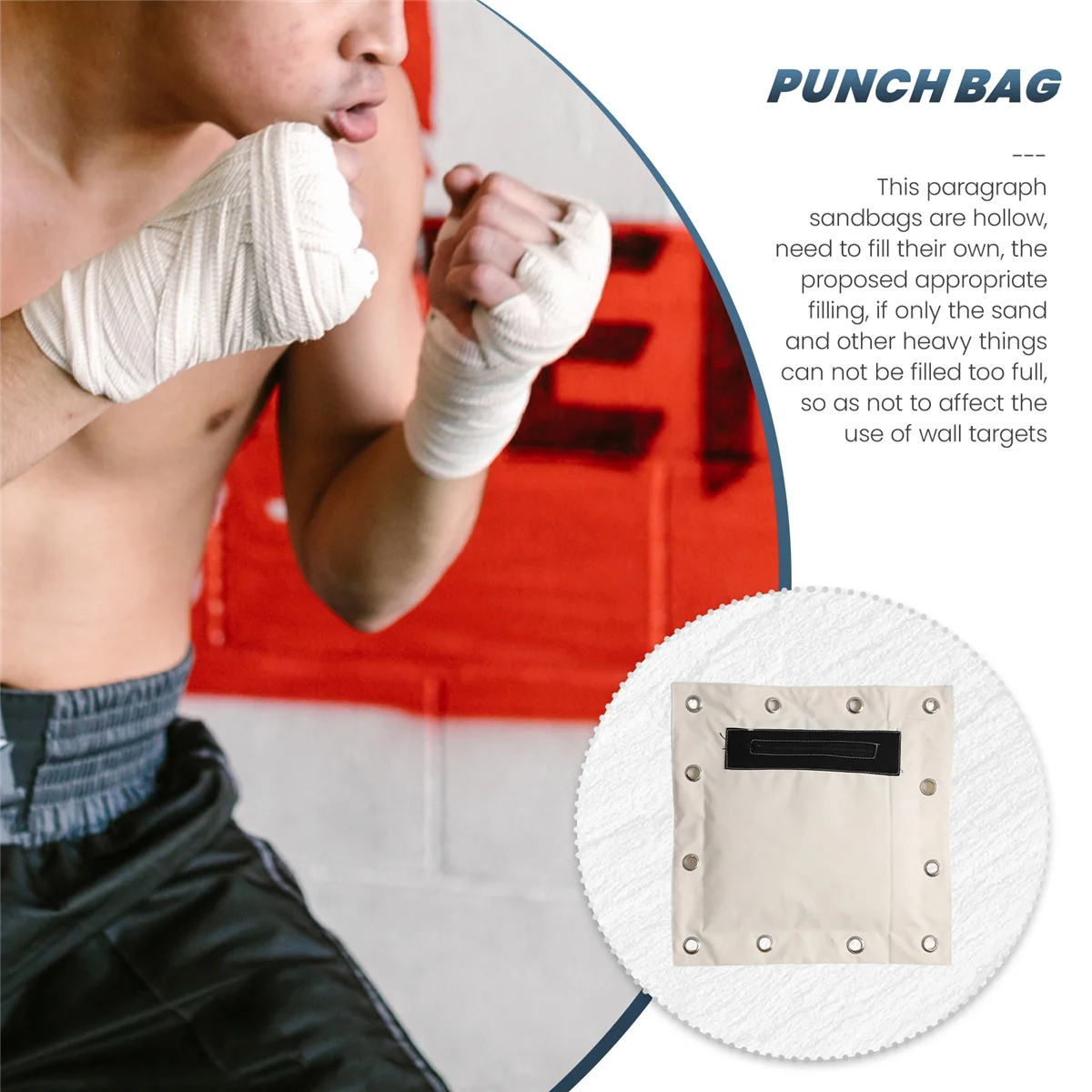 38 x 38cm Heavy Duty Punch Bag Empty Sand Bag Martial Arts Wall Bag Kick Boxing Punch Bag