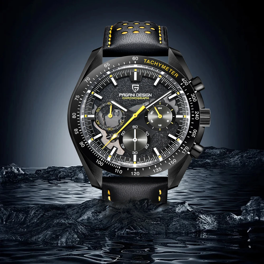 

PAGANI DESIGN New Men's Watch Men's Quartz Watch Sapphire Crystal 100m Waterproof Sports Chronograph Stainless Steel Men's Watch