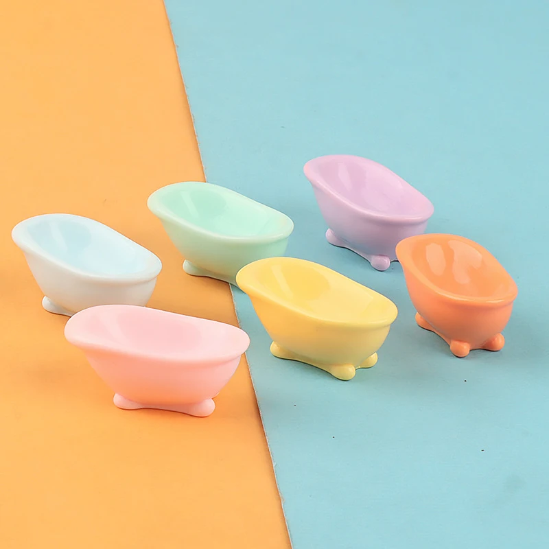 5Pcs 1/12 Dollhouse Mini Bathtub Model Bathroom Furniture Accessories For Dolls House Decoration Kids Pretend Toys