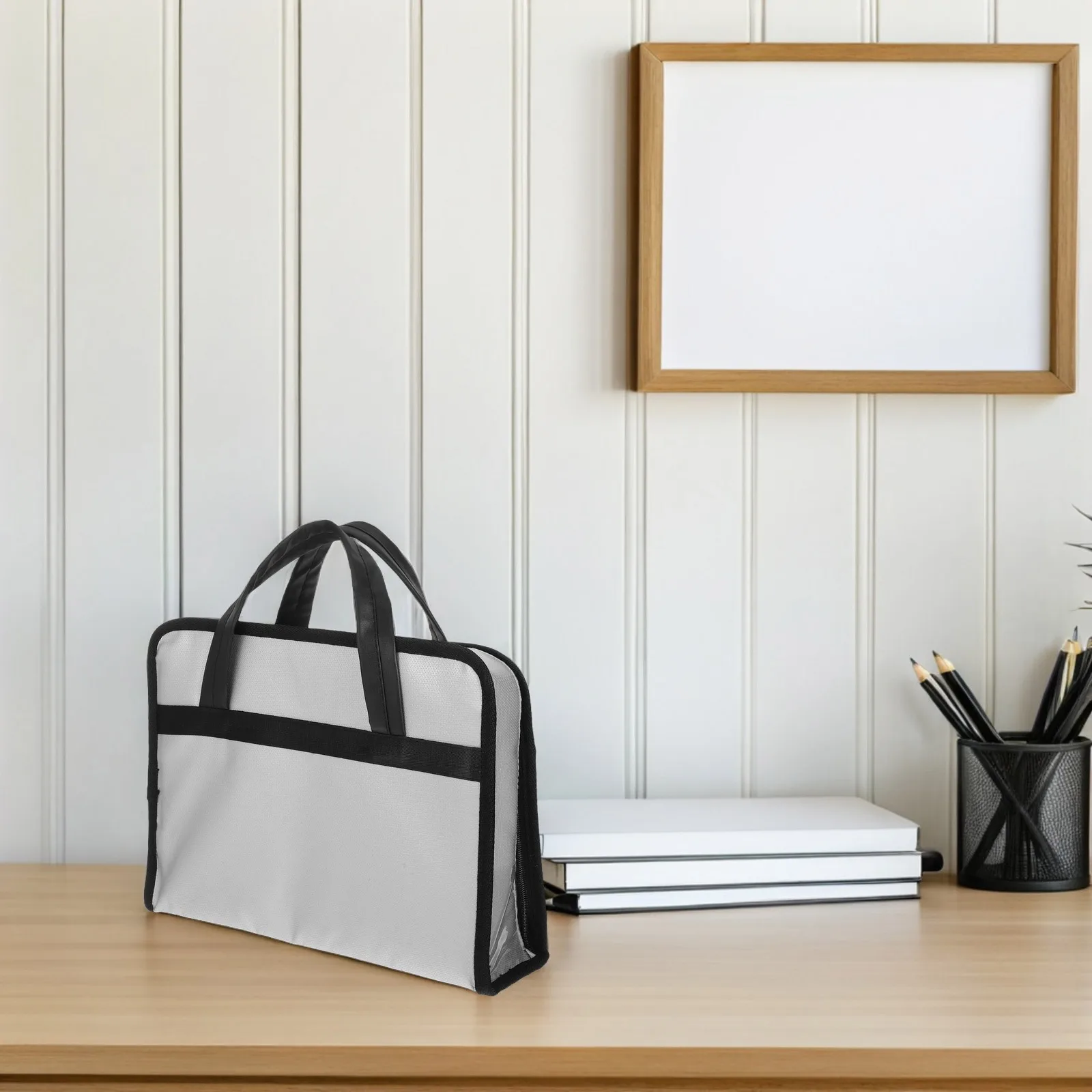 

Fire Resistant Document Bag Fiberglass Material Long Term Durability Travel Handheld Seal Organizer Office Supplies Case