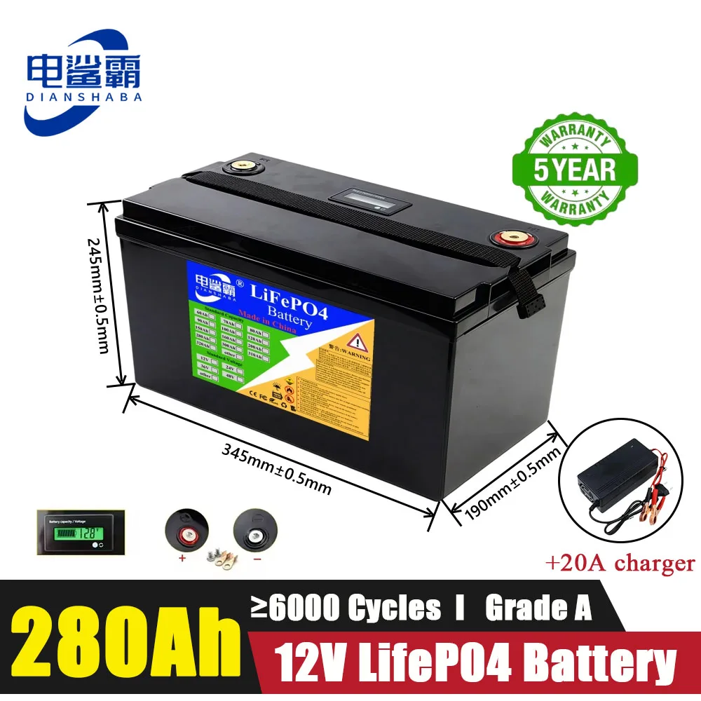 

12V 24V 48V 310ah 200ah 150ah 100ah Lifepo4 Battery Pack Lithium Iron Phosphate RV Marine Large Yang Rechargeable Batteries
