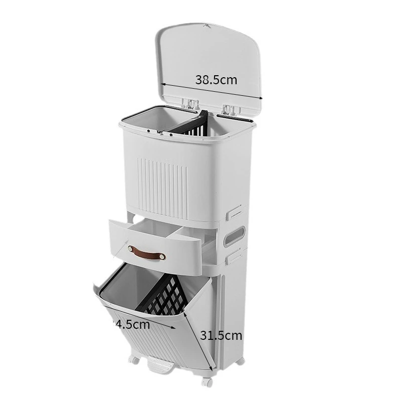 Household garbage bin multi-layer sorting trash can with lid large dry and wet separation garbage bin