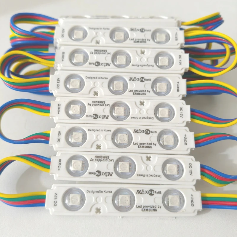100pcs Samsung Chip SMD5050 3LEDs/pcs RGBW Module Lighting 12V IP68 Waterproof RGB Led Modules Ultra Bright Sign Strip Backlight
