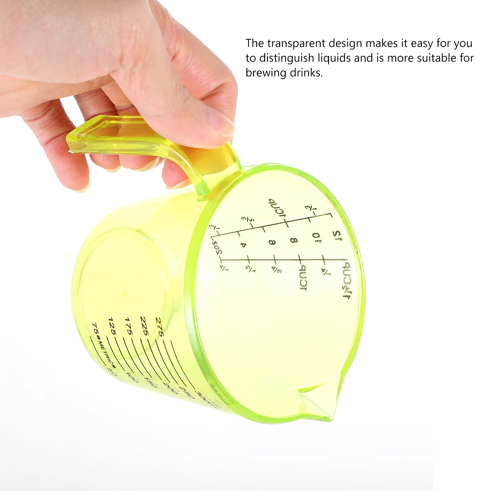 

4Pcs Plastic Measuring Cups Premium ABS Material Transparent Graduated Scale for Cooking Baking Liquid Measurement Laboratory