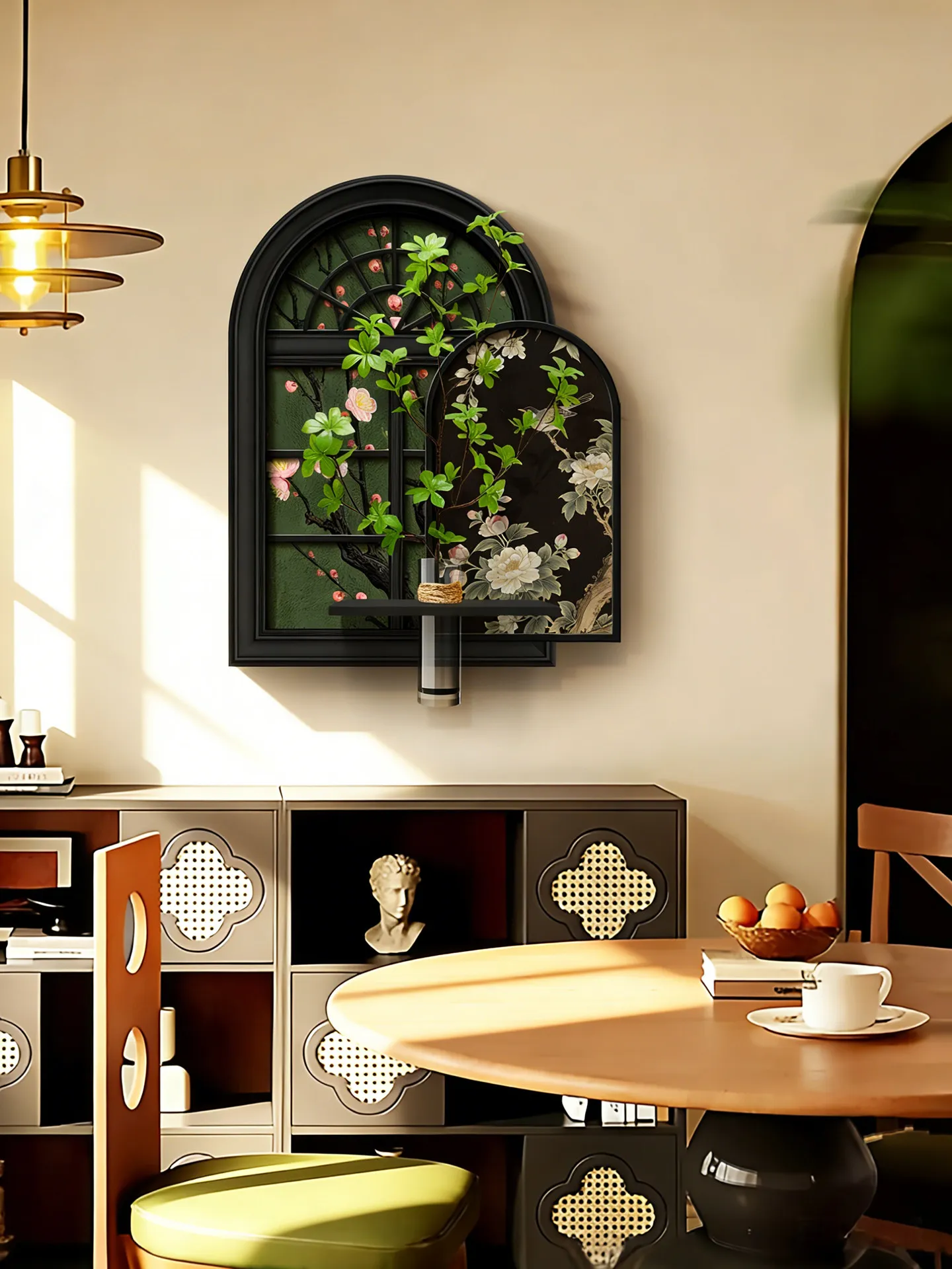 Resin Art On Wood - Middle ancient style living room decoration