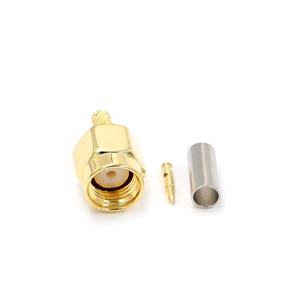 10Pcs High-quality SMA Male Plug Crimp for RG174 RG316 RG178 RG179 LMR100 Cable RF Connector