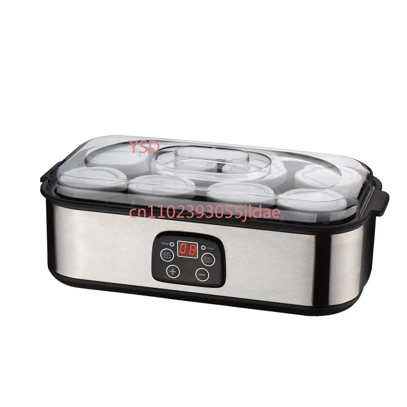Dual 1 Quart Jars Electric Yogurt Maker Adjustable Temp Time Control Home Breakfast Making Machine