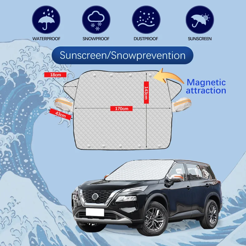Снежный чехол на лобовое стекло автомобиля с магнитами Премиум-защита от мороза и льда для зимнего чехла для Nissan X-trail T32 T31 T30 33 Снежный чехол на лобовое стекло автомобиля с магнитами Премиум-защита от мороза и льда для зимнего чехла для Nissan X-trail T32 T31 T30 33