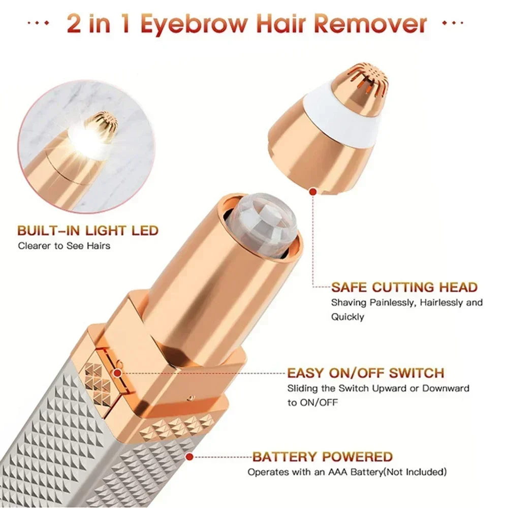 4 in 1 Electric Eyebrow Trimmer Mini Epilator Lipstick Facial Mini Hair Removal Portable Face Armpit