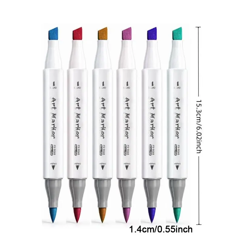 120/168 Colors Dual Tip Markers, Large Reinforced Carry Bag, Great Blending & Gradient Tones for Commercial Illustrations