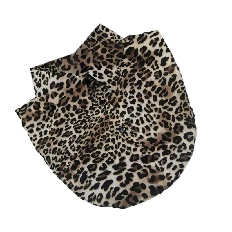 39BB Fashion Blouse Women Leopard Snakeskin in nửa áo cổ áo giả có thể tháo rời