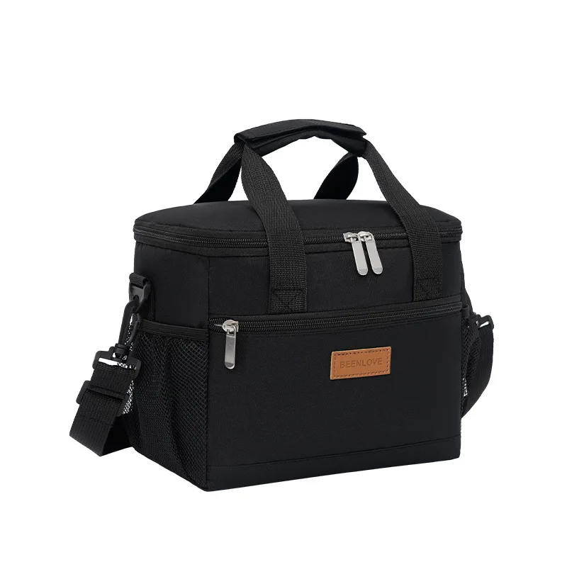Portable Insulated Lunch Bag Double Compartment Large Capacity Handheld Shoulder Food Tote for Daily Work School view 6
