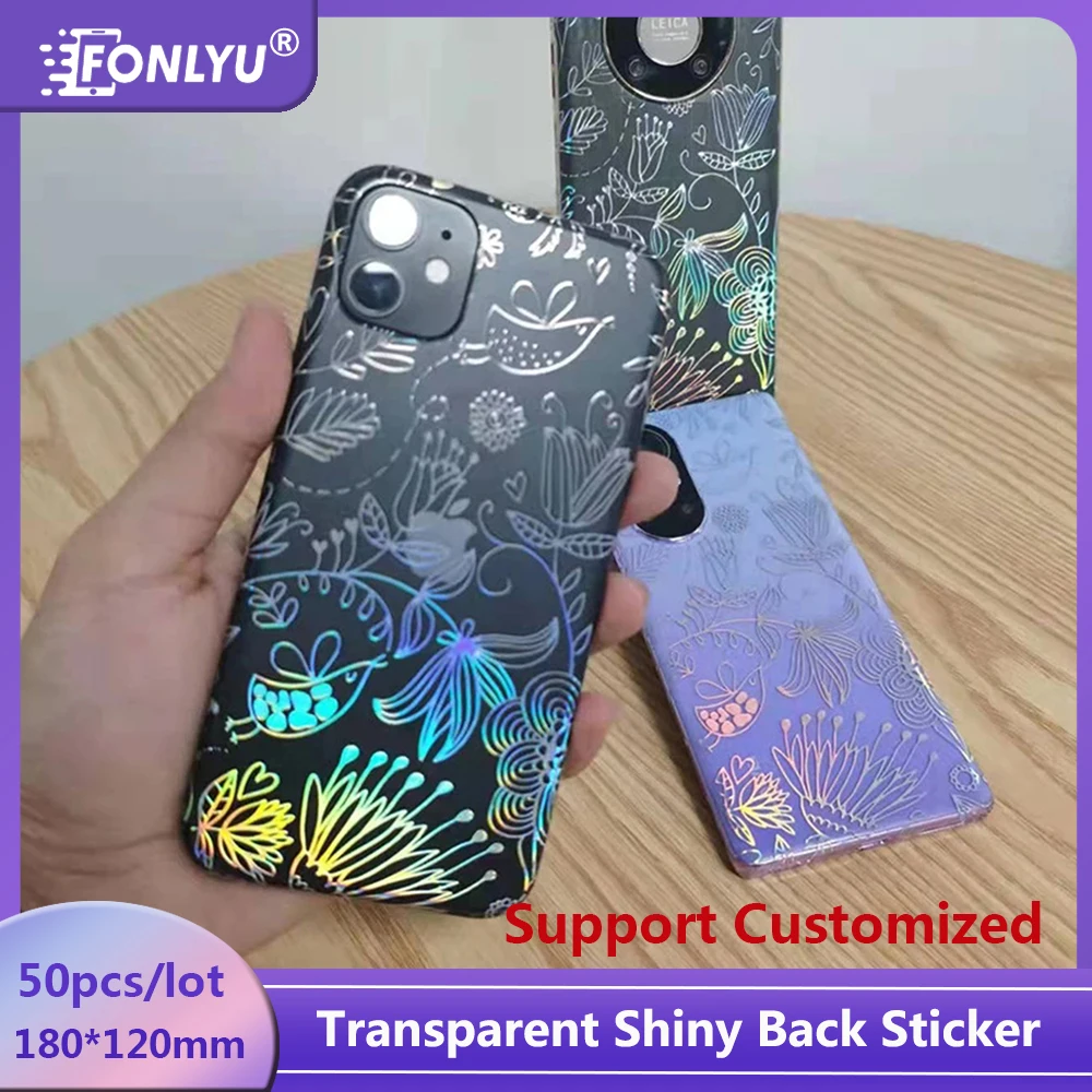 FONLYU 50PCS Tranparent Shiny Sticker CellPhone Back Protective Film Telephone Skin For SAMSUNG Galaxy S25 S24+ Note 20 Ultra