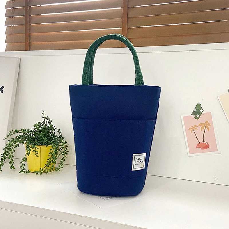 

Portable Crossbody Bag Canvas Shopper Bag Multiple Pockets Bucket Bag Travel