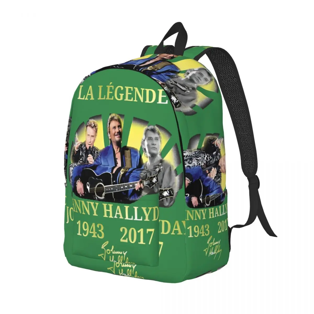 Johnny Hallyday Classique College Bag Johnny Hallyday Teenager High Street Hiking Birthday Gift Multi Compartment Laptop Bag