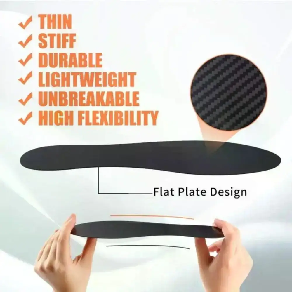 1 Pair Rigid Plate Carbon Fiber Insole Carbon Fiber Material Foot Plate Shoe Insert Morton Extension Sport Shoe Pad