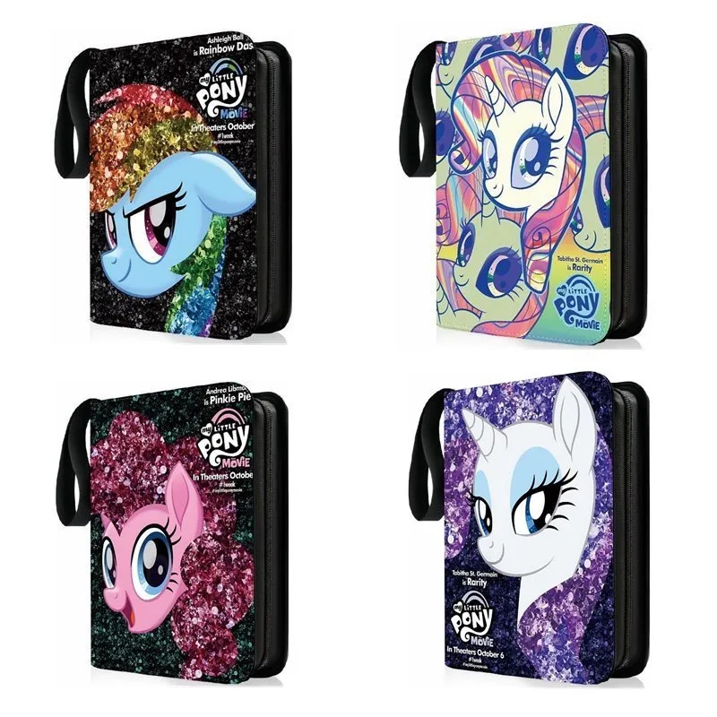 400pcs/900pcs My Little Pony Card Album Book Folder 4/9 Card Slots Collections Zipper Double Pocket Zipper Card Binder Holder