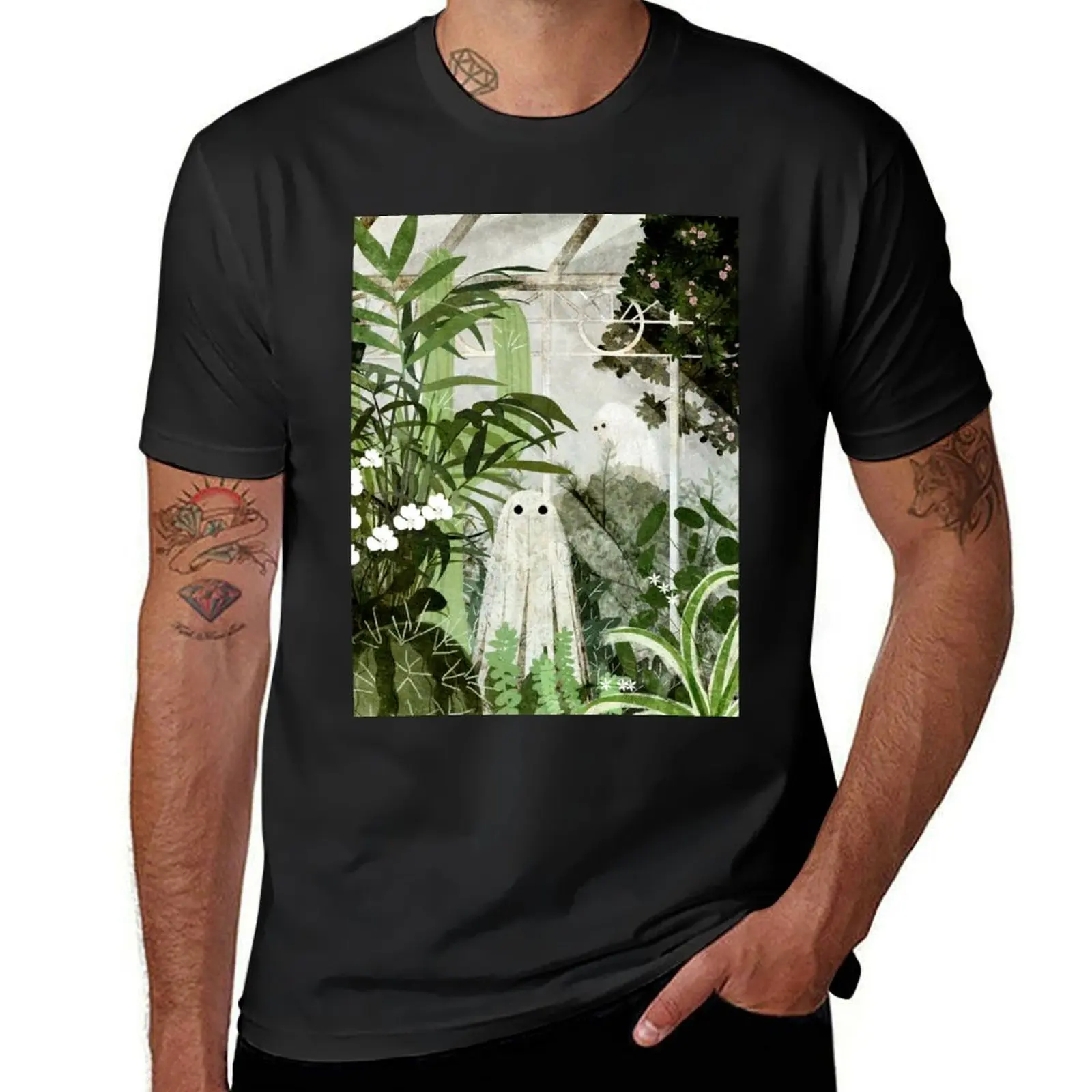 There's A Ghost in the Greenhouse Again T-Shirt funnys boys animal print animal prinfor boys cute clothes plain t shirts men