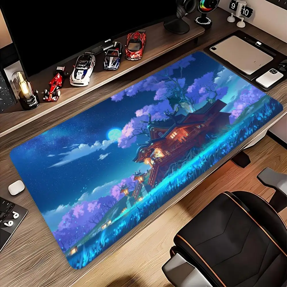 XXL Gaming Mouse Pad, Rubber Non-slip Desktop Pad,cartoon Design Drawing, Stitched Edges, Perfect for Office and Gaming Computer